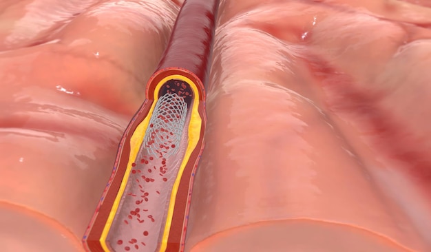 Foto lo stent intracranico postoperatorio