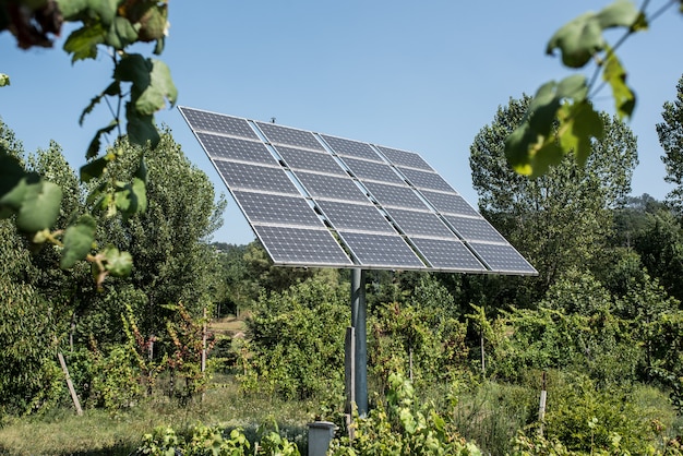 Post with solar panels in the middle of nowhere