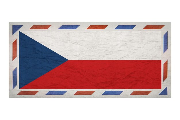 Photo postal envelope envelope with the image flag of czech republic czech flag faded crumpled envelope