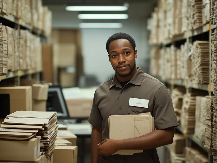 Postal Worker working