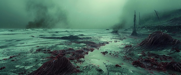 PostApocalyptic Coastline A Haunting Vision of a Desolate World
