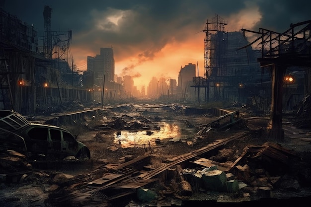 PostApocalyptic Survivors Rebuilding Civilization Generative AI