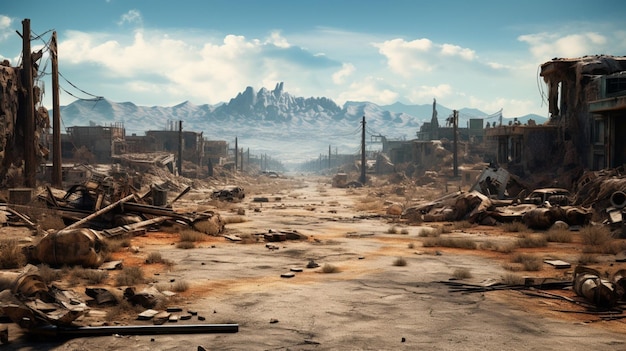 Postapocalyptic wastelands game background