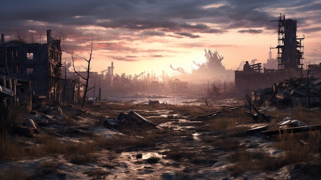 Foto lo sfondo del gioco postapocalyptic wastelands