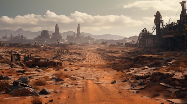 Foto lo sfondo del gioco postapocalyptic wastelands