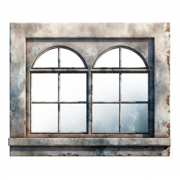 Photo postapocalyptic window 3d render with oldworld charm