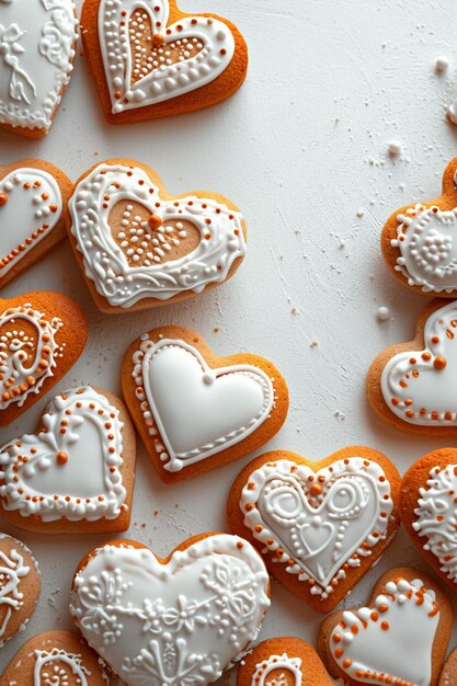 a postcard design with stylized heartshaped cookies