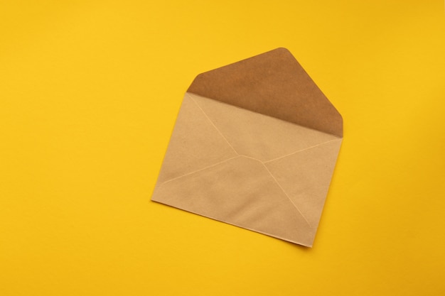 Postcard. Kraft brown paper envelope. 