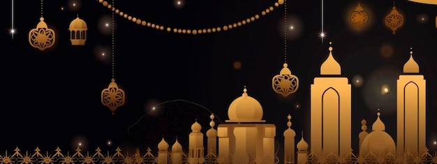 Postcard ramadan islam lantern Generative AI