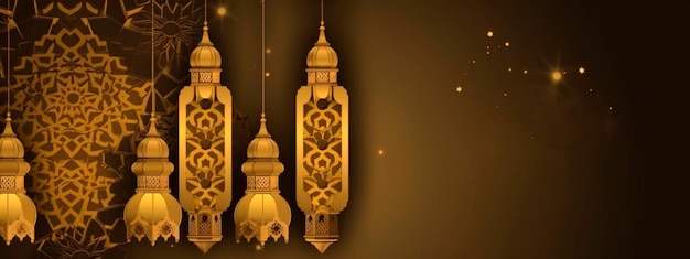 Postcard ramadan islam lantern Generative AI