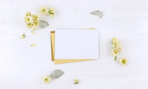 Photo postcard  whith flowers and envelope