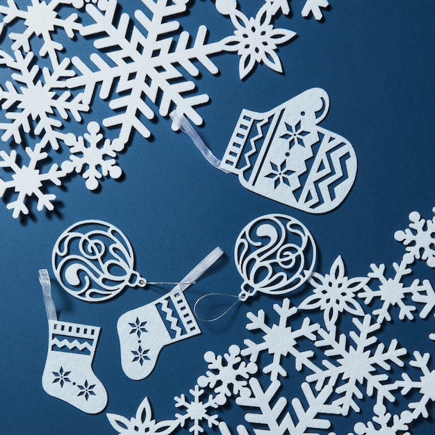 Postcard with snowflakes