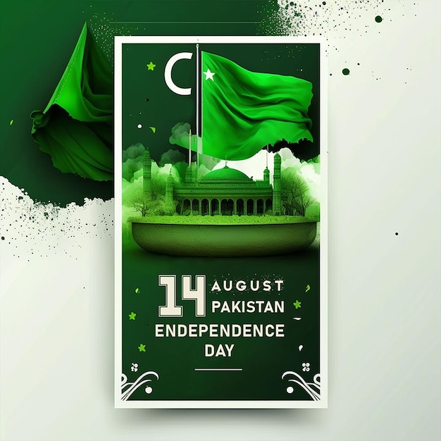 A poster for the 14th of august is titled the independence day.
