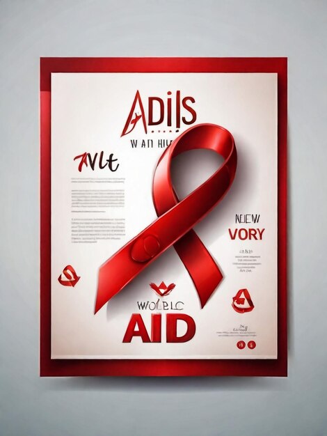 Photo a poster for a aids aid is on a gray background