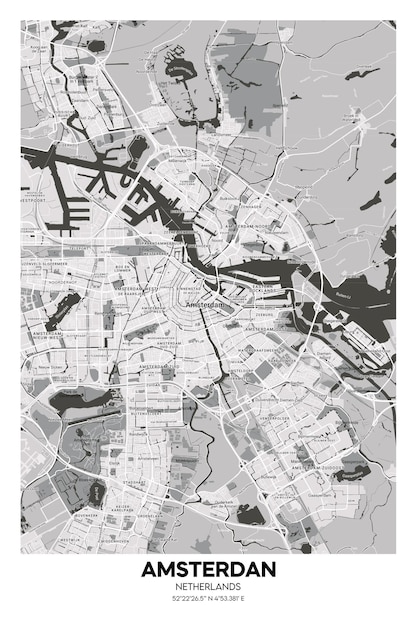 Carta da parati amsterdam paesi bassi mappa