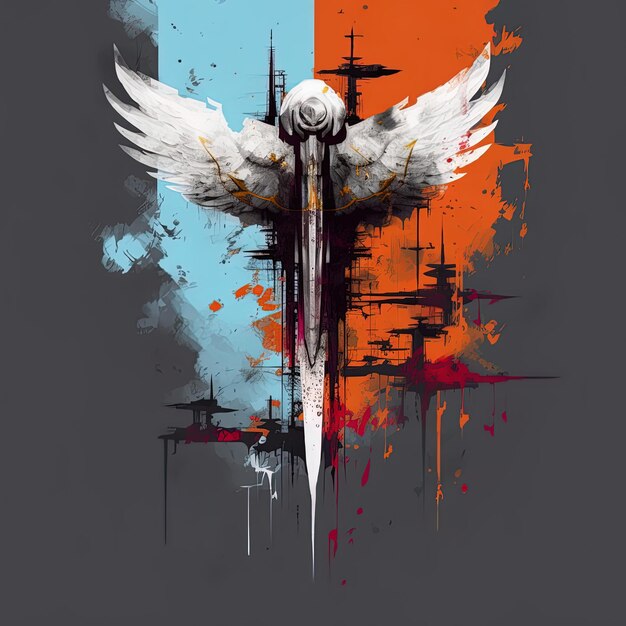 a poster for an angel with a cross on it