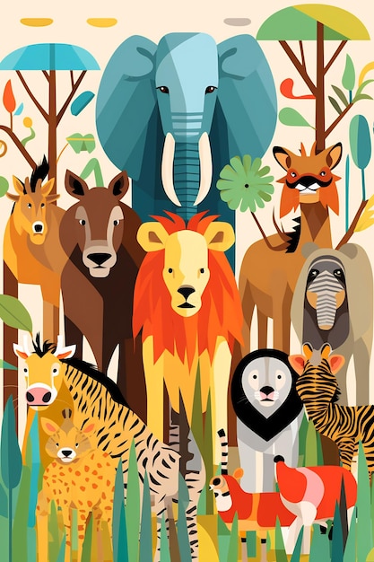 a poster of animals that are made by the company of the zoo