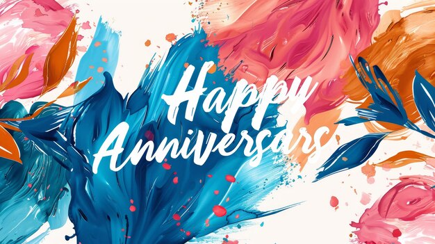 Photo a poster for a anniversary with a flower in the middle