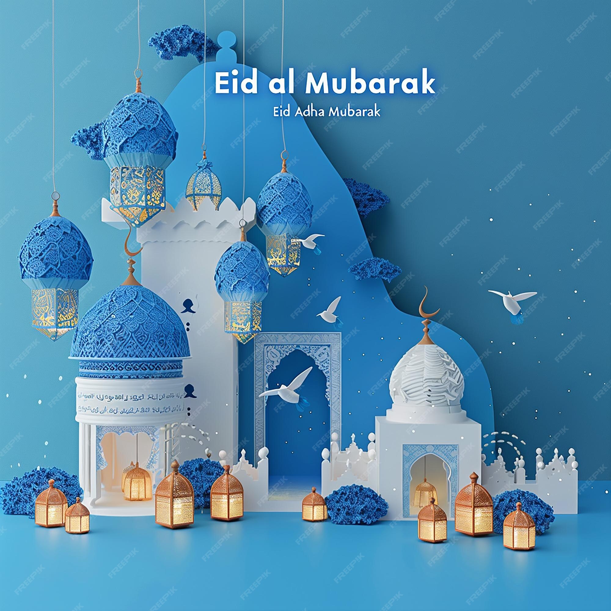 Premium Photo A poster for the arabic festival with a mosque and a mosque