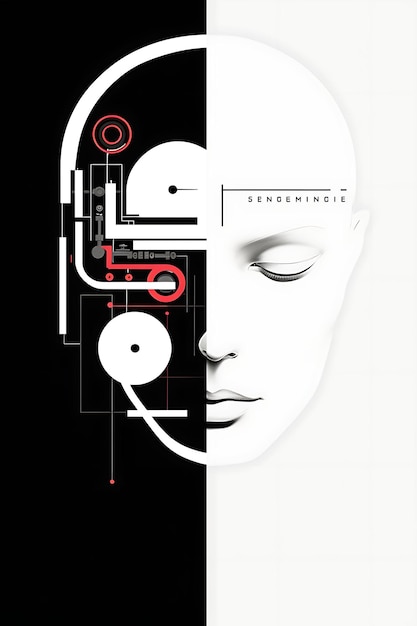 Artificial intelligence illustration, editable vector posters for the wall  • posters linear, vector, illustration | myloview.com