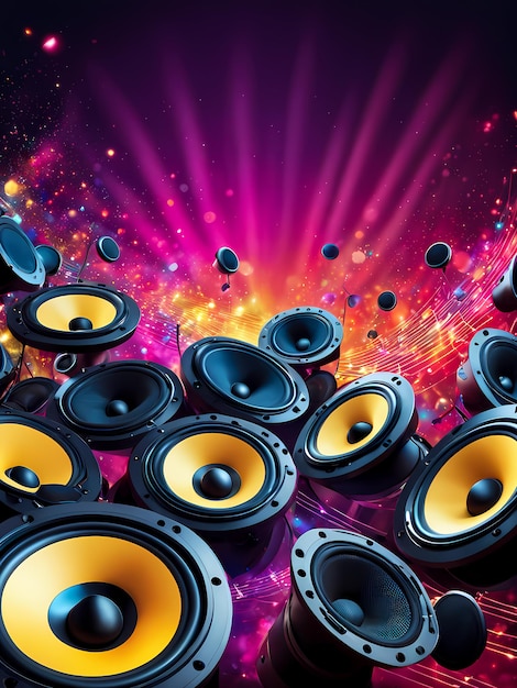 Photo poster background abstract music background speakers music party