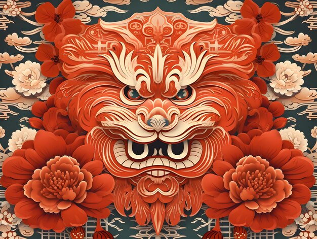 Photo poster background of chinese new year