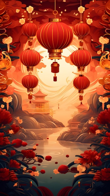 Poster background of Chinese new year