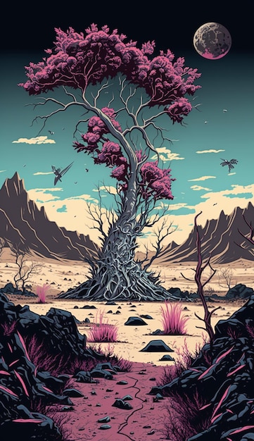 A poster for the band pink tree