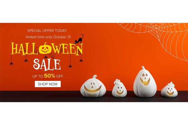 Poster or banner with Halloween