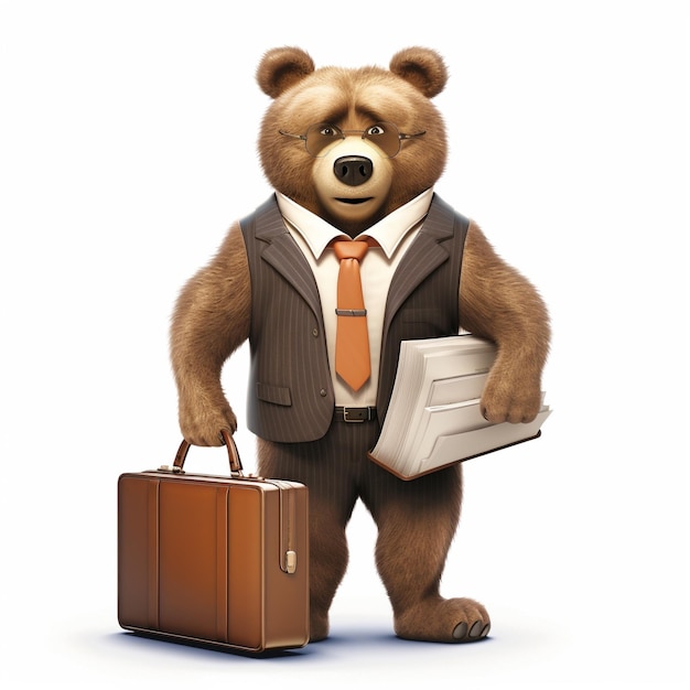 Photo a poster for a bear with a man in a suit and glasses