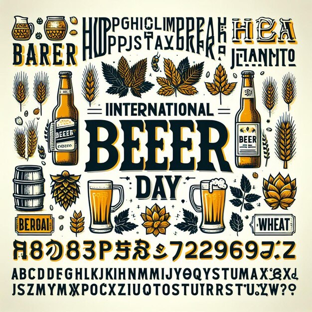 Photo a poster for beer day with a picture of beer