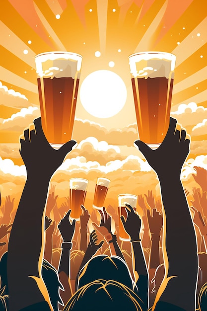 '새해'라는 이름의 맥주 축제의 포스터.