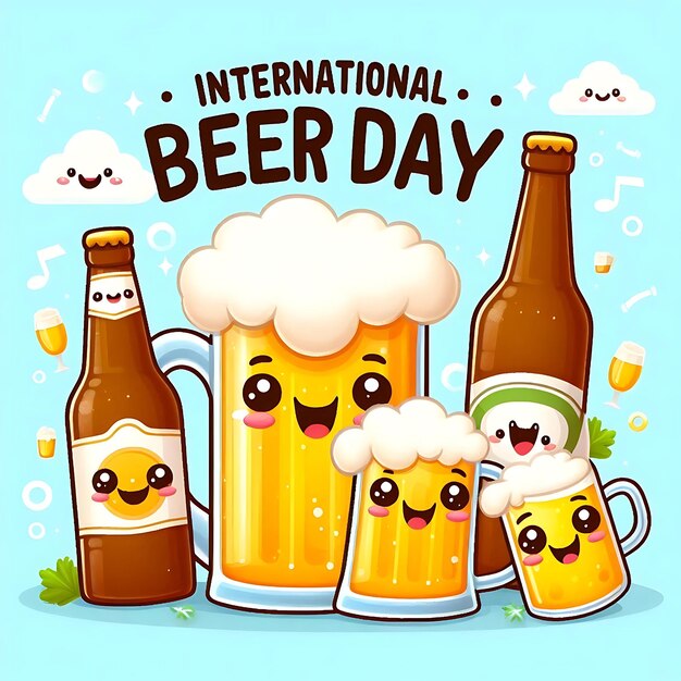 Photo a poster of beer with a picture of a beer mug with the words international beer