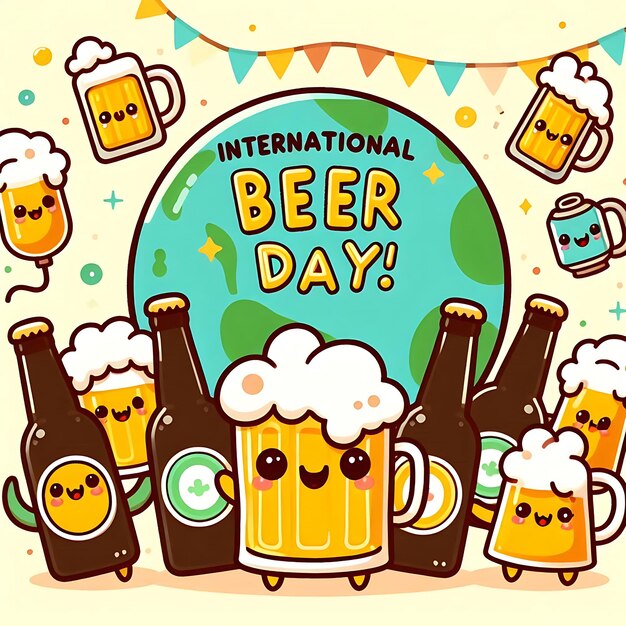 Photo a poster of beer with a world day in the background