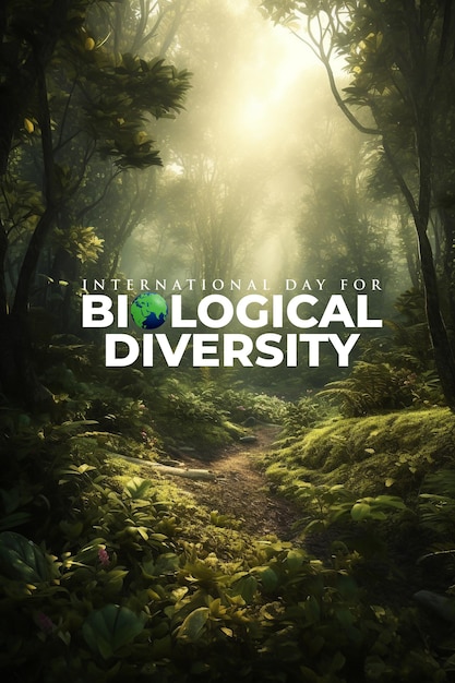 Foto un poster per una diversità biologica con le parole giornata internazionale per la diversità biologica.