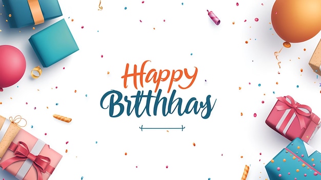 a poster for birthdays with colorful letters and a sign that says happy birthday