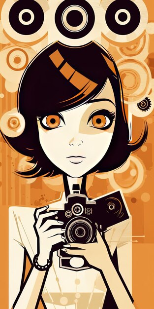 A poster for a book called the girl with a camera