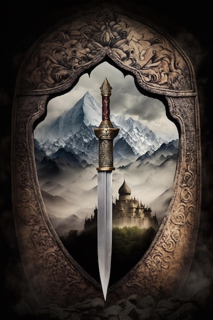 Photo a poster for the book the sword of the witcher