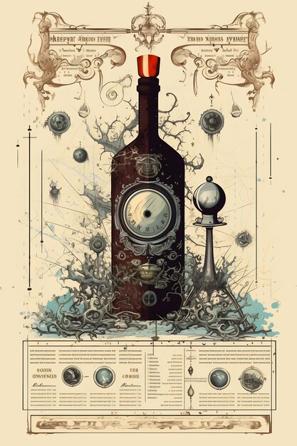 a poster for a bottle of wine called the steam train