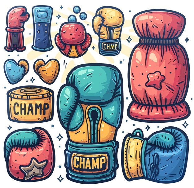 Photo a poster of a boxing gloves and a hat with the word champion on it
