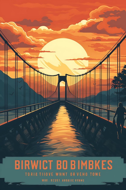 Poster of a bridge connecting two sides with martin luther king jrs w 2d design art creative post