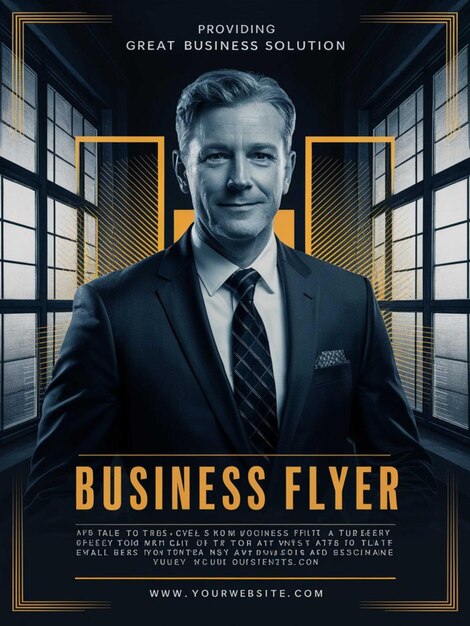 a poster for business a business man in a suit and tie