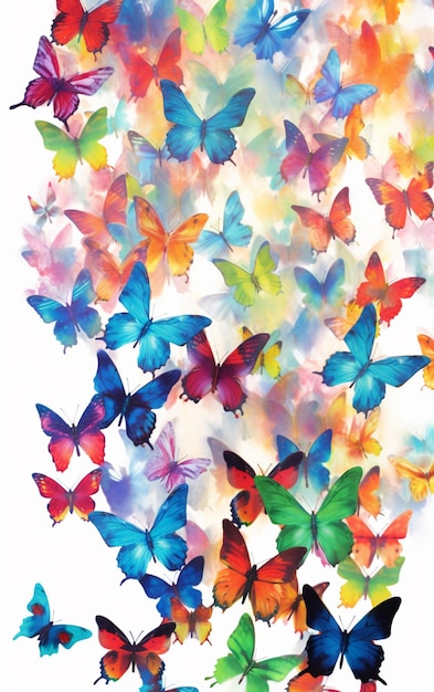 A poster of butterflies with the word butterfly on it.