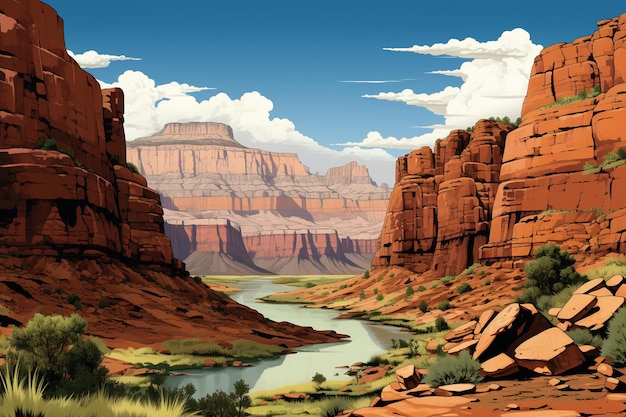 A poster for the canyons of colorado river.