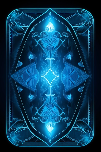 A poster for a card called the blue tarot.