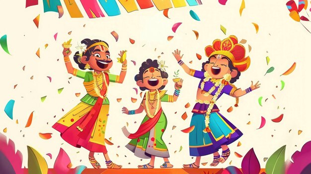 Photo a poster of a cartoon character with the words happy birthday