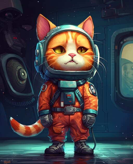 Photo a poster for a cat called a space ship