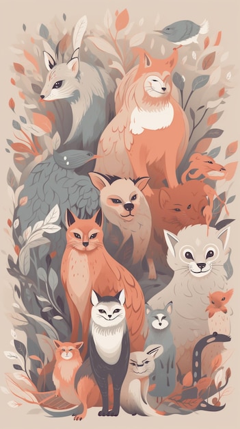 A poster for a cat and fox show.