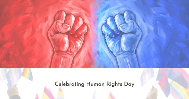 a poster for celebrating human rights day