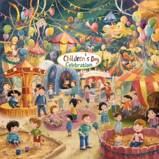 a poster of childrens day at the carnival